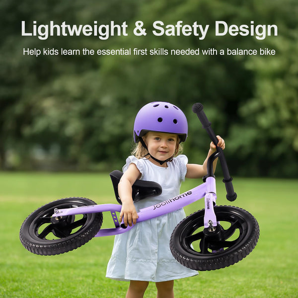 12" Balance Bike Carbon Steel Frame No Pedal Walking Balance Bike Training Bicycle for Kids and Toddlers 2- to 6 Years Old