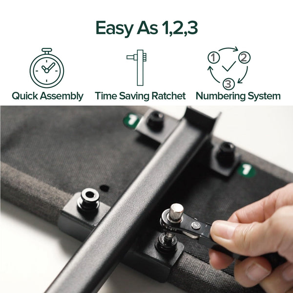 Zinus Evelyn Double Bed frame - Bed 135x190 cm - 25cm Height - Upholstered Bed frame with Wide Wingback Headboard - Dark Grey