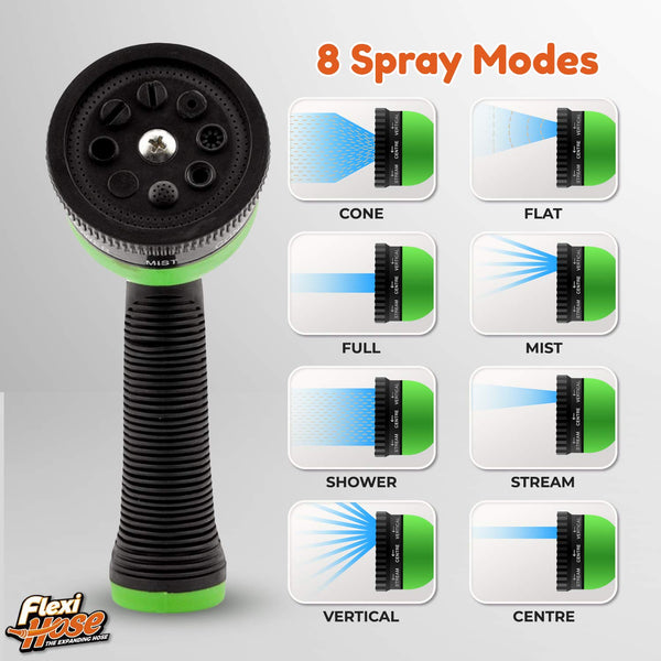 Flexi Hose Upgraded Expandable Garden Hose Pipe Including 8 Function Spray Gun Nozzle - Extra Strength with 2 cm Solid Brass Fittings - No-Kink Flexible Garden Hoses (Orange/Black 15 Metres)