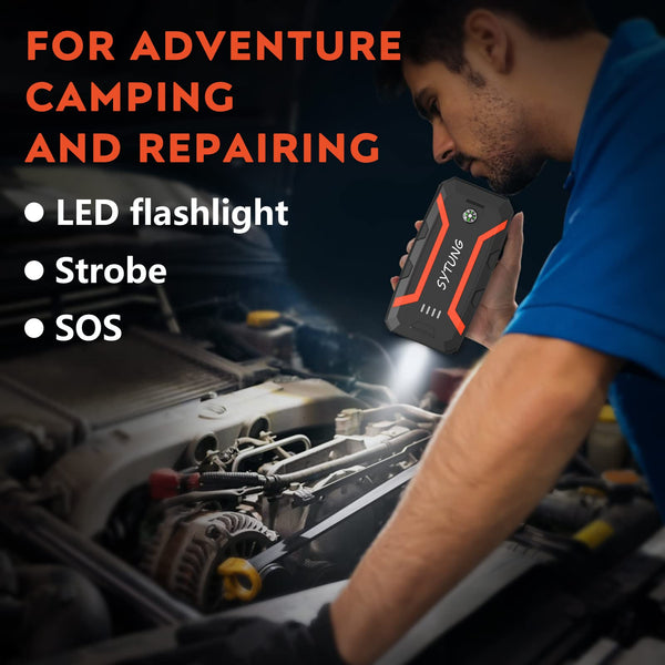 SYTUNG Car Battery Booster Jump Starter Power Pack, 12V Auto Battery Booster Pack, 2000A Peak 20000mAh Portable Power Bank Charger (Up to 6.0L Gas or 3.0L Diesel Engine)