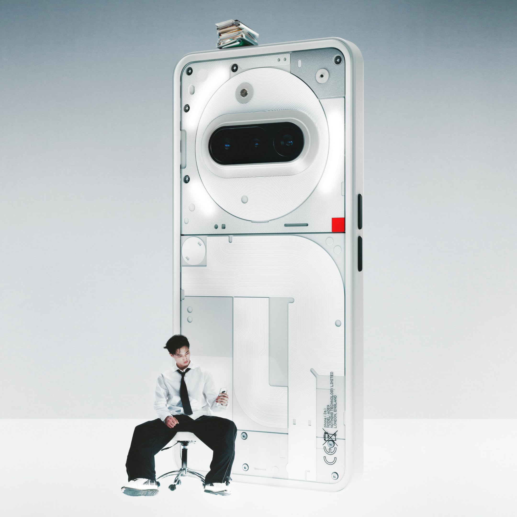 Nothing Phone (3a) 128 GB - mobile phone with 32 MP front camera, 30x ultra zoom - White + Nothing Ear (a) White