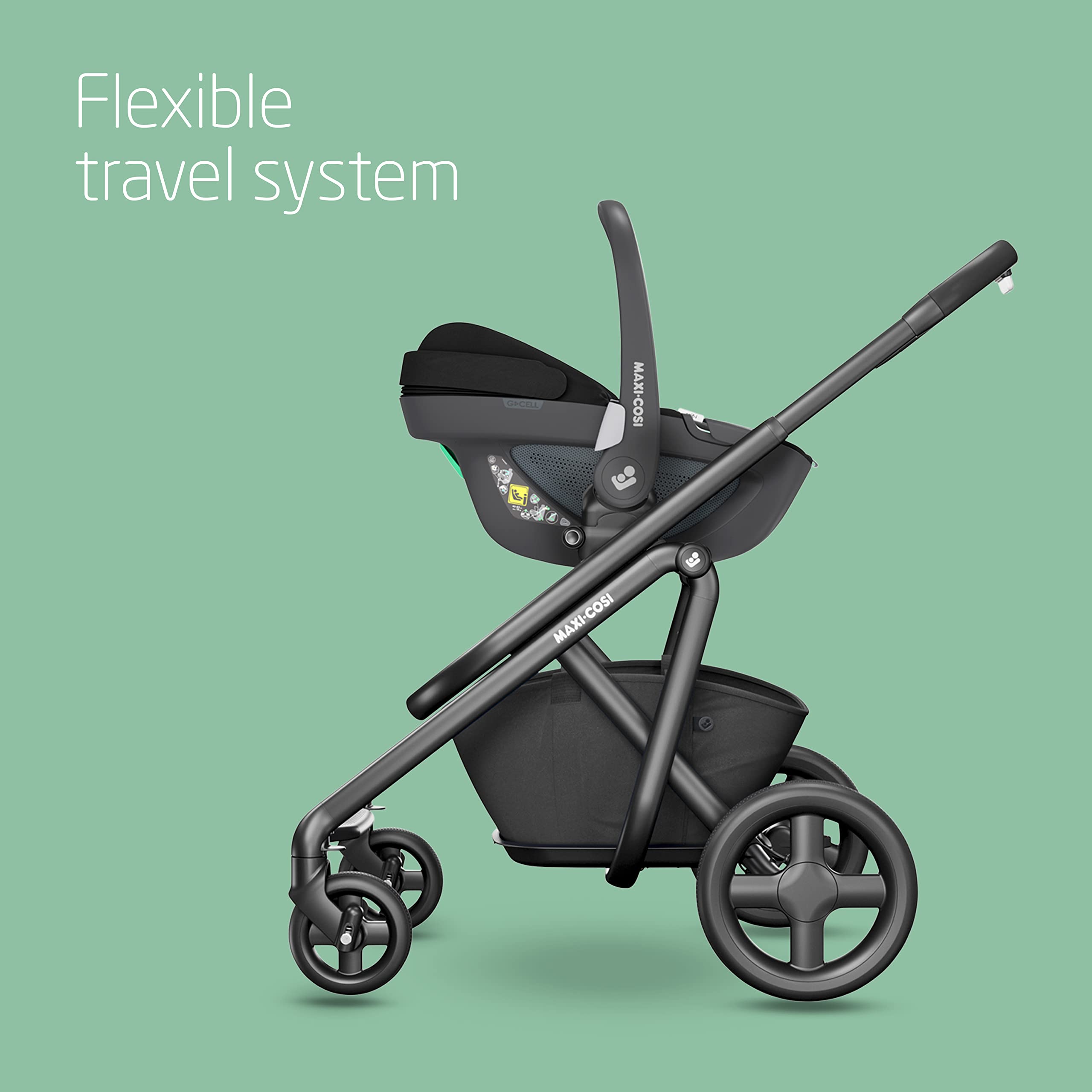 Maxi-Cosi FamilyFix 360 i-Size Base, Rotating Car Seat System, 360 Swivel ISOFIX Base, 0-4 Years (40-105 cm), One-Hand FlexiSpin Rotation, TravelSafe Rotation Control, Click & Go, Black