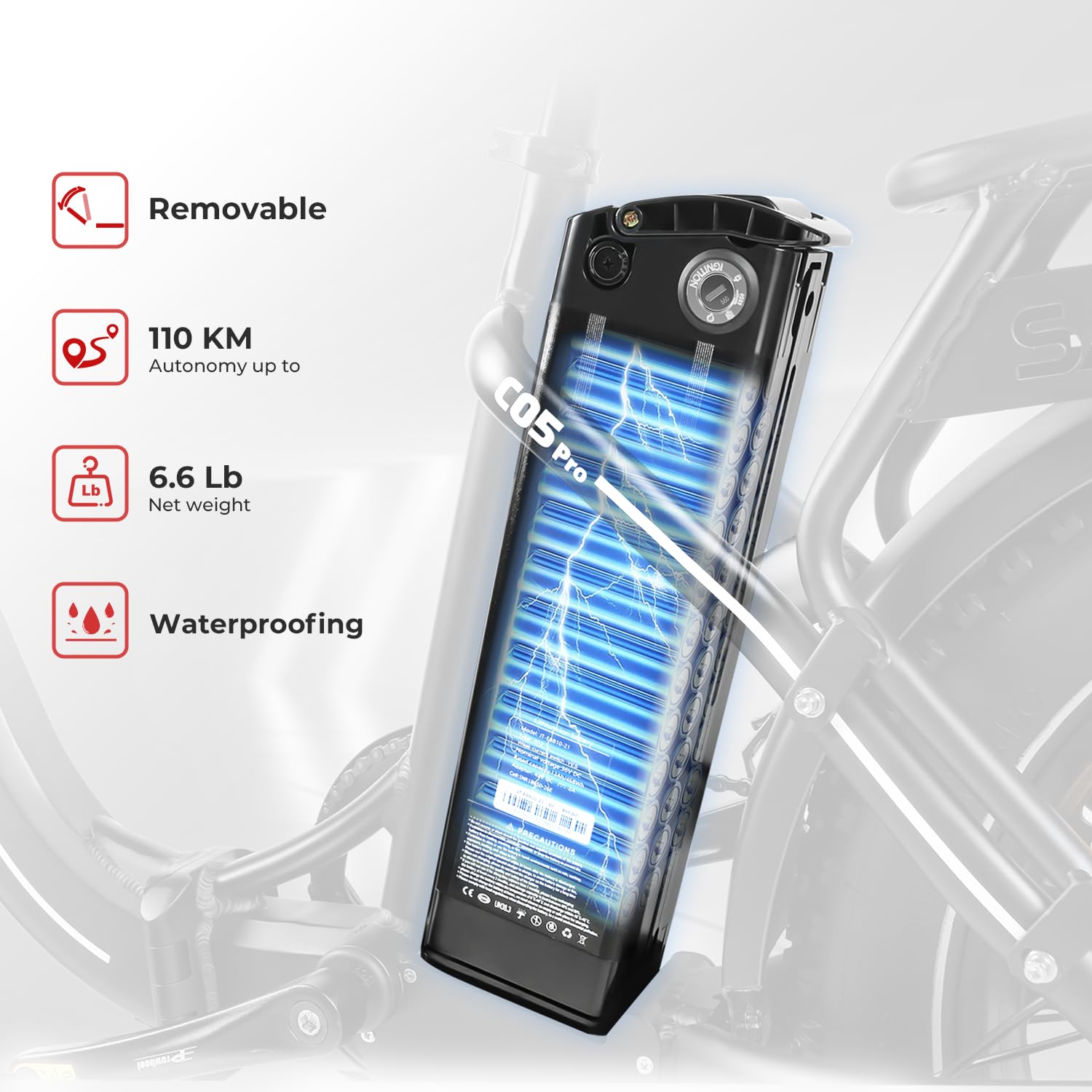 SAMEBIKE Shiman0 7-Speed Foldable Electric Bike for Adults, 20"*2.35 Fat Tire Ebike, Max Range 110KM, Dual Shock Absorber, E-bike for Commuting and Off-Road Adventures