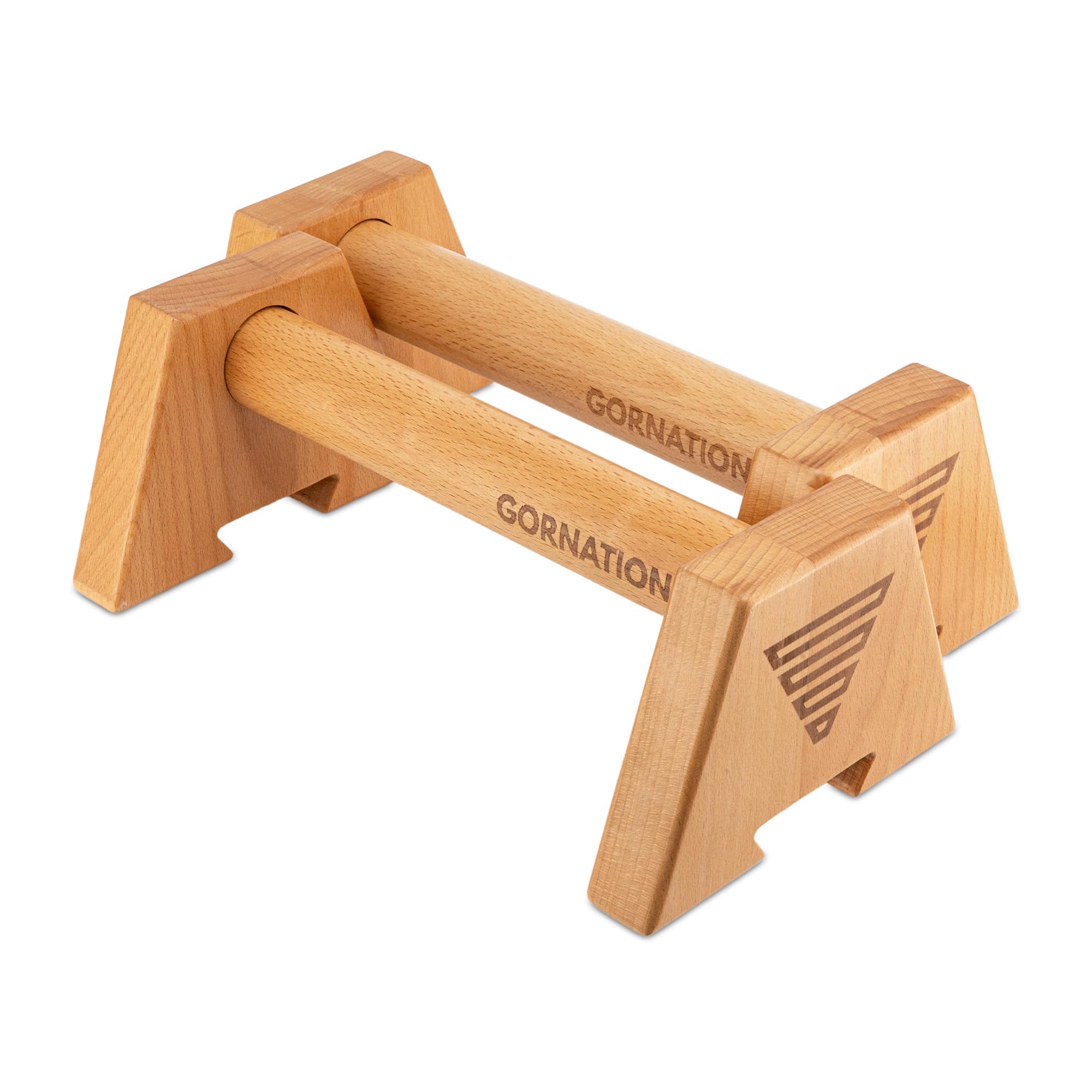 GORNATION Wooden Parallettes, Beech Wood Parallettes Bars, Wood Bars for Calisthenics, Fitness, Handstand & Push Up, Non-Slip Feet & Portable