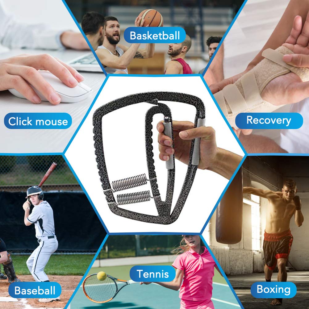 Professional Hand Grip Strengthener 200lbs-1200lbs, No Slip Metal Adjustable Heavy-Duty Finger Stretcher with Carry Bag,Weighted Great Wrist & Forearm