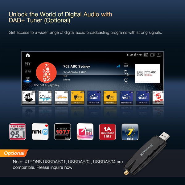 XTRONS 8.8" Car Stereo Android Octa-Core 4+64GB for BMW 3 Series E90 E91 5 Series E60 E61 (2005-2008) w CCC system Touch IPS Screen GPS navigation, w 4G LTE CarAutoPlay Android Auto Support AHD Camera