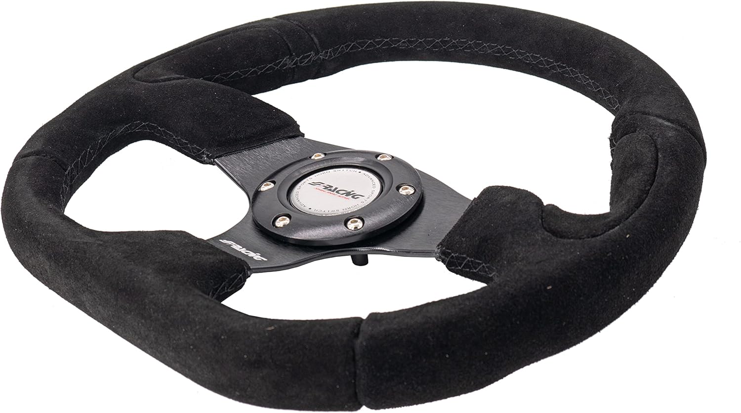 Simoni Racing Universal Steering Wheel X2 Shammy Leather - Black Suede - Diameter 330mm