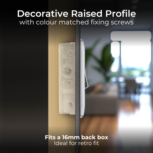 BG Electrical Cooker Switch with Socket and LED, Cooker Control Unit, Control Socket, Double Pole, Raised Profile, Round Edges, Nexus Metal, Brushed Steel, Grey Inserts, 45A, NBS70G