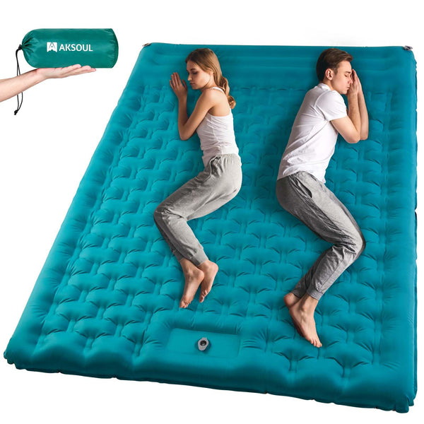 AKSOUL Self Inflating Sleeping Mat for Camping: 8-12CM Thickness Single Camp Mattress, Double Joinable Camping Inflatable Mat
