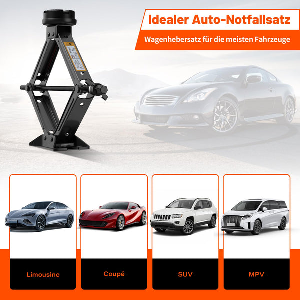 IMAYCC Car Jack Kit 2.5 Ton, Universal Scissor Jack for Car with Rubber Jack Pad, Portable Tire Changing tool with Lug Wrench, Emergency Kit for SUV MPV