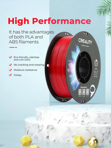 Creality CR-PETG PLA Filament 1.75mm 3D Printing Filament 4 KG, Excellent Toughness High Precision, Odorless Non-Toxic Moistureproof, 1kg(2.2lbs) Glossy for 3D Printer (Black+White+Red+Blue)*1KG