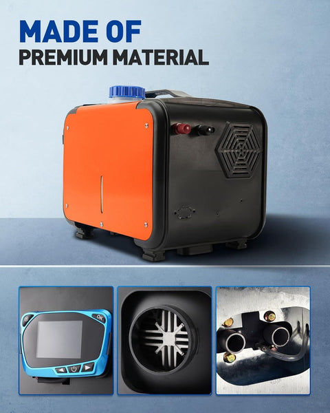 ShockFlo 12V 5KW Diesel Air Heater, All in One Parking Heater Kit with Remote Control, Silencer and LCD Display, Fast Heating, for RV Truck, Motorhomes, Boat, Bus, Car Trailer, Caravans