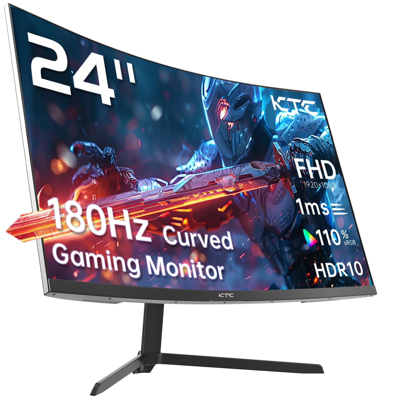 KTC Flat 32 Inch Monitor, QHD 1440P 2K@100Hz IPS Large Computer Monitor, Ultra Thin Bezels, Anti-Blue Light, HDR10, 103% sRGB, 86% DCI-P3, 350 Nits, 3ms MPRT, Adaptive Sync for Working and Gaming