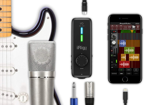 IK Multimedia iRig Pro I/O - Fully Equipped Pocket Audio, MIDI Interface, Recording Studio Quality Sound, 24 bits/96 kHz, Additional Essential Functions for Mobile Recording(Black)