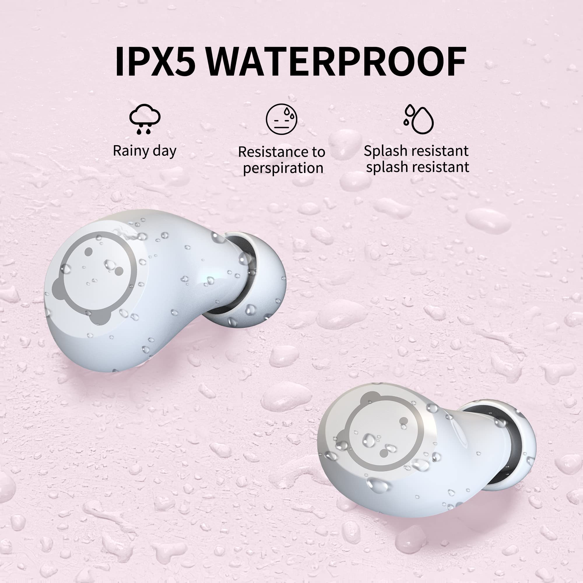 Earbuds for Kids Cute Design in-Ear Wireless Earphones for Kids Boys Adult Bluetooth 5.3 Waterproof Sport Stereo Headphones with Mic for Phone