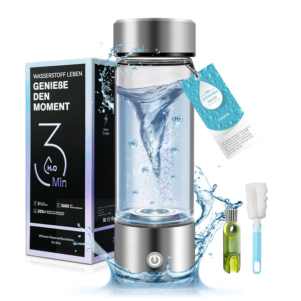 2025 Upgraded Hydrogen Water Bottle 8.0【 Authoritative Certified - 3000 PPB】Hydro Water Bottle 100% Leak Proof【8-Hour Hydrogen Lock】PEM/SPE Technology Produces Hydrogen Water with Purity of 99.99%