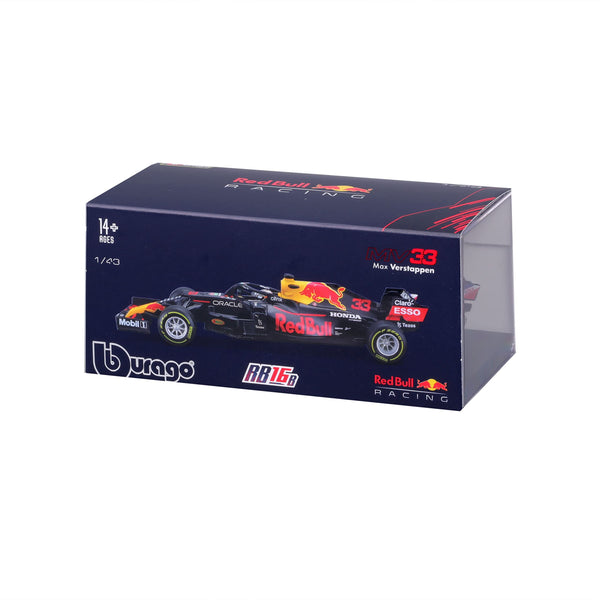 Bburago B18-38056V 1:43 F1 Aston Martin RED Bull Racing RB16B with Helmet Verstappen, Assorted Colours
