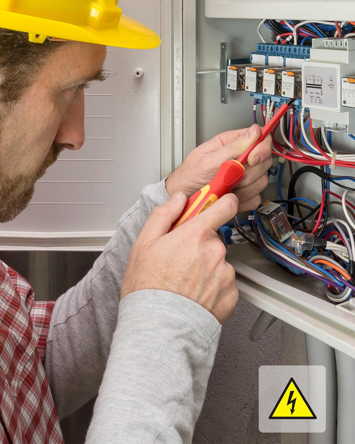 E·Durable 4pcs VDE Screwdriver Set, Magnetic Insulated Screwdriver Set to 1000v, Multifunctional Tool Kit Chrome Vanadium Screwdrivers TPR Handle for Home and Professional Use, Red