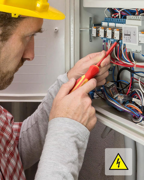 E·Durable 4pcs VDE Screwdriver Set, Magnetic Insulated Screwdriver Set to 1000v, Multifunctional Tool Kit Chrome Vanadium Screwdrivers TPR Handle for Home and Professional Use, Red