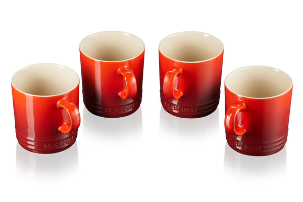 Le Creuset Stoneware Rainbow Coffee Mugs, 350 ml, Cerise, Volcanic, Teal, Ultra Violet, Soleil, Palm, 79114358359030