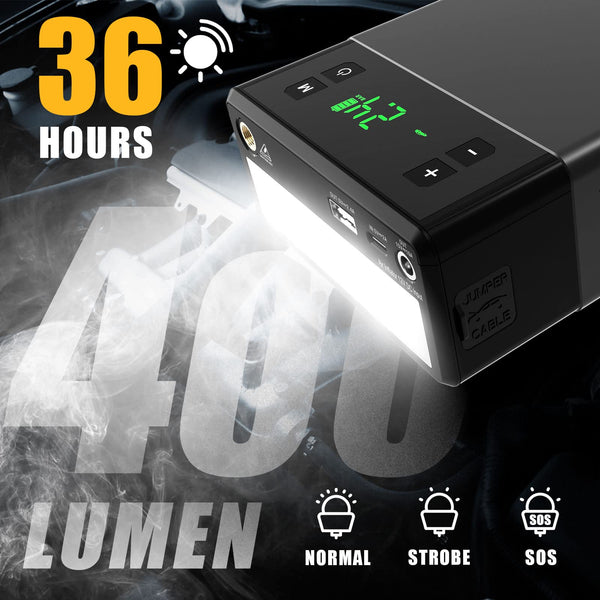 VTOMAN X1 Jump Starter Power pack with Air Compressor 2500A, Portable Car Battery Booster Jump Starter (Up to 8.5L Gas/6.0L Diesel Engines) Jump Pack with 150PSI Digital Tire Inflator