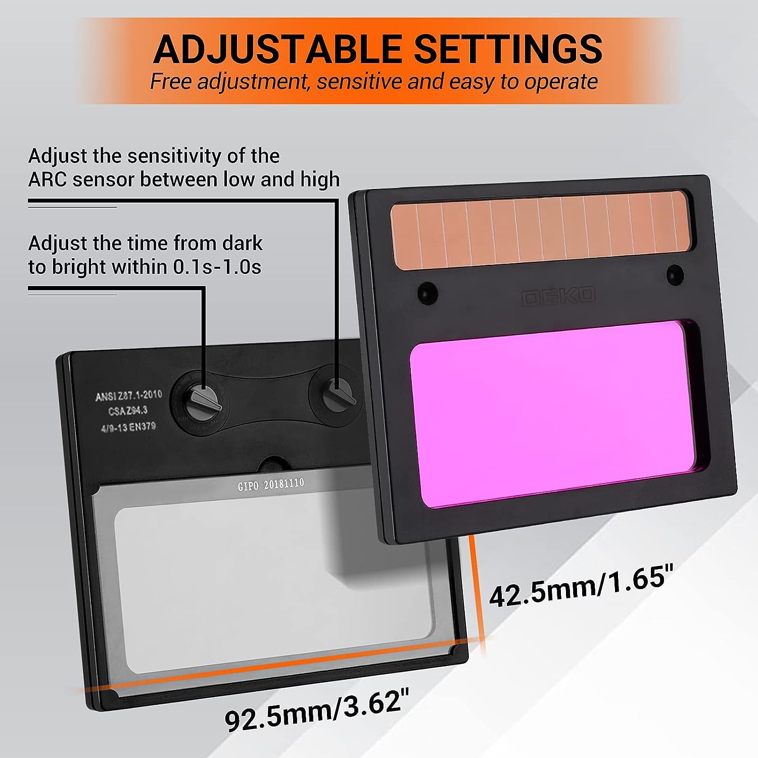 DEKO Welding Helmet Auto Darkening: True Color Solar Powered Auto Darkening Welding Helmets Welder Mask Hood (Skull Design)