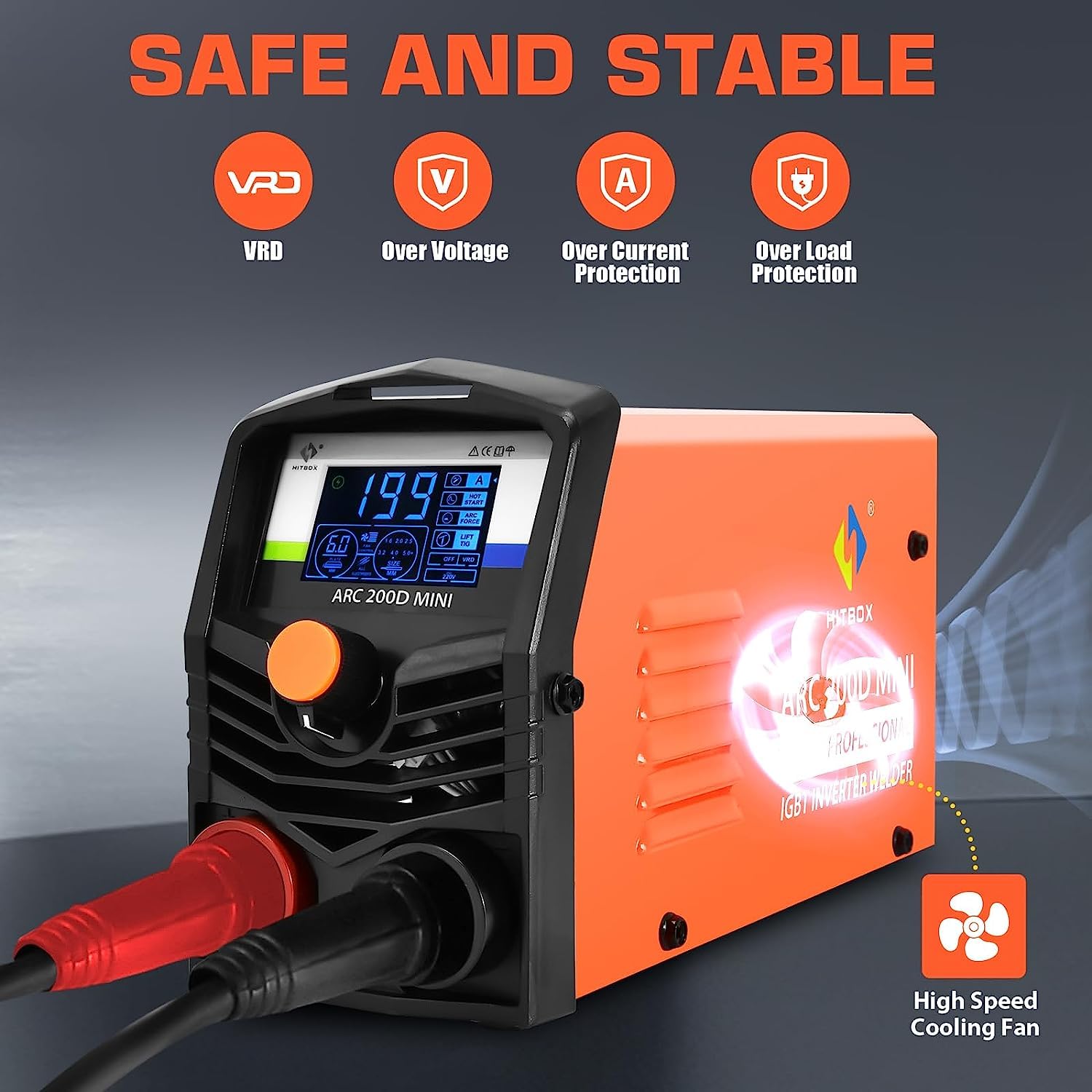 HITBOX 160A Stick Welder, 2 in 1 Lift TIG MMA ARC Welding Machine, 240V Portable Welder with Arc Force, Hot Start, Anti-Stick, LCD Digital Display, IGBT Inverter Welder for Home and Professional Use