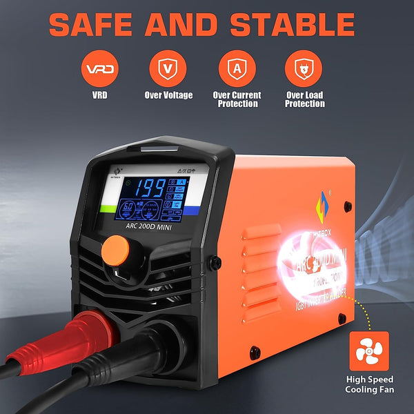 HITBOX 160A Stick Welder, 2 in 1 Lift TIG MMA ARC Welding Machine, 240V Portable Welder with Arc Force, Hot Start, Anti-Stick, LCD Digital Display, IGBT Inverter Welder for Home and Professional Use