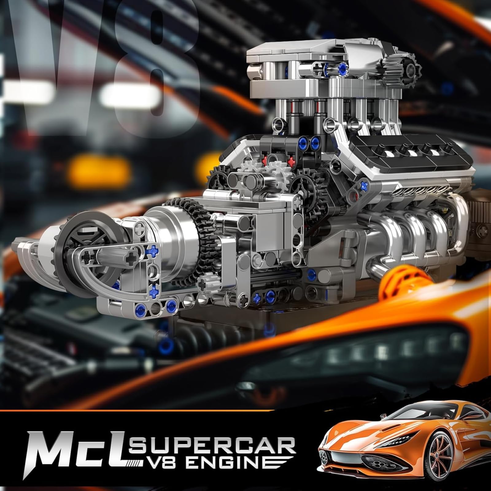 Mould King 10193 Engine Building Blocks Toy Kit, Boxer Engine Clamping Blocks Construction Kit Model, Toy Gift Collectibles for Adults Boys Girls(609 Pieces)