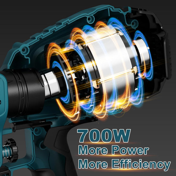 Paint Sprayer, 700W HVLP Electric Spray Gun, 1200ML Container, 1000 Ml/Min with Cleaning & Blowing Joints, 4 Nozzles & 3 Patterns, Adjustable Flow, for Home, Furniture, Walls & Fence, etc.