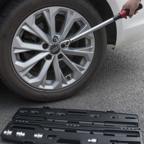 FOURROBBER Torque Wrench Set 1/2-inch Drive Click Bicycle Torque Wrench Dual-Direction Adjustable 90-Tooth Torque Wrench with Buckle 20-220Nm,Accuracy ± 3% Visit The Store