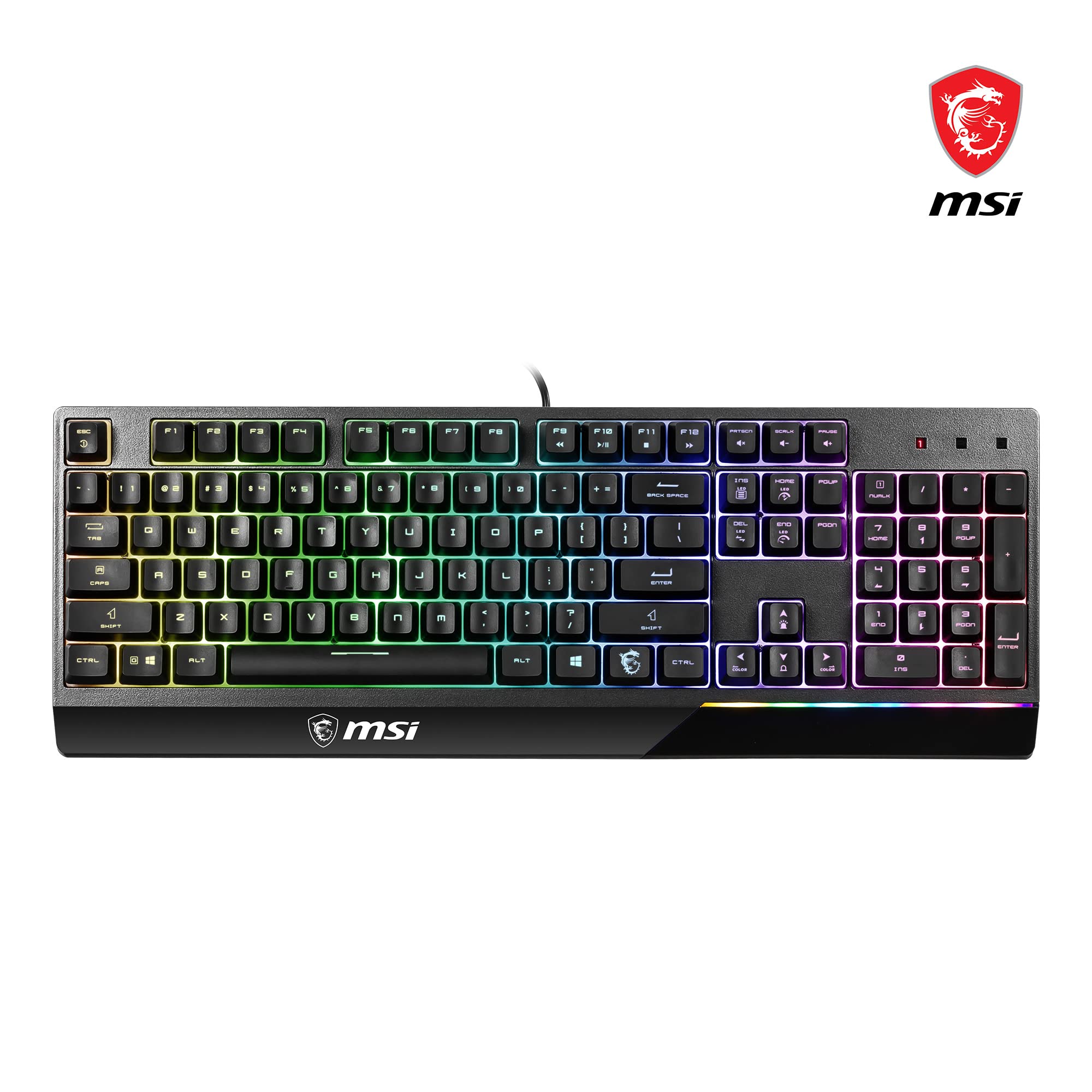 MSI Vigor GK71 Sonic Mechanical Gaming Keyboard (UK Layout) - MSI Sonic Red Switches (Linear), Ergonomic Keycaps, Anti-slip Base, Per-key RGB Mystic Light, USB 2.0 - Full-Sized