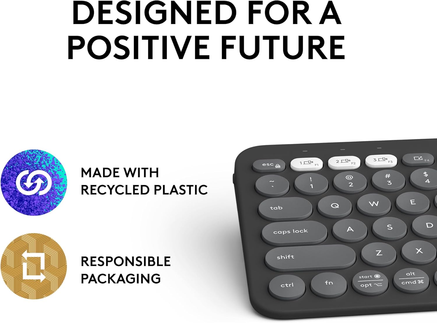 Logitech Pebble Keys 2 K380s, Multi-Device Bluetooth Wireless Keyboard with Customisable Shortcuts,Slim and Portable,Easy-Switch for Windows/macOS/iPadOS/Android/Chrome OS, QWERTY UK Layout, Graphite