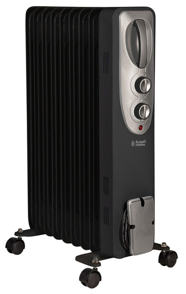 Russell Hobbs 1500W/1.5KW Oil Filled Radiator, 7 Fin Portable Electric Heater - White, Adjustable Thermostat with 3 Heat Settings, Safety Cut-off, 15 m sq Room Size, RHOFR5001, 2 Year Guarantee