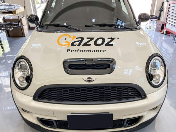 Gazoz Performance Gloss Black Hood Scoop Bonnet Air Intake Vent For Mini Cooper S R56 R57 R58 R59