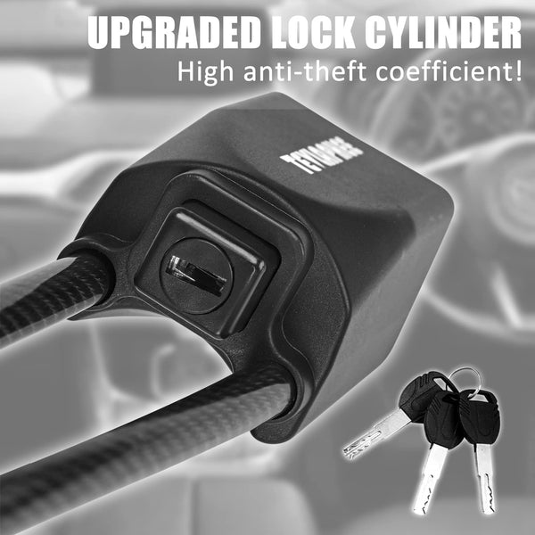 Tevlaphee Steering Wheel Lock, Steering Lock, Car Steering Wheel Locks, Steering Wheel to Seat Belt Lock, High Visibility Car Lock Anti-Theft Device, Heavy Duty, Universal Fit, 3Keys (Green)