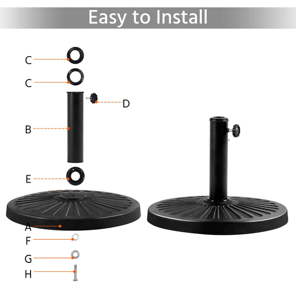 Yaheetech 10kg Patio Umbrella Stand Parasol Base Weight Heavy Duty Garden Parasol Stand Holder Round Iron Umbrella Base Stand Bronze