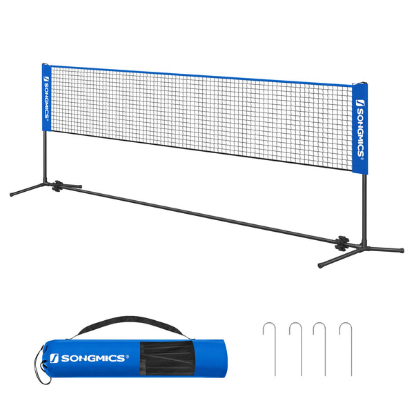 SONGMICS 3 m Badminton Net, Volleyball Net, Adjustable Poles Height, Portable Set for Tennis