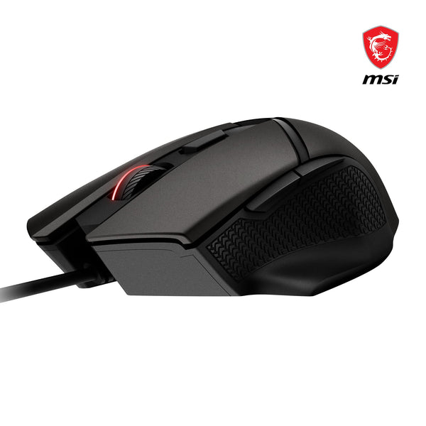 MSI CLUTCH GM51 LIGHTWEIGHT Gaming Mouse - 26000 DPI Optical Sensor, Elite 0.125ms Latency, 60M+ Click OMRON Switches, 6-Buttons, FriXionFree Cable, RGB Diamond LightGrips, 75g - Wired