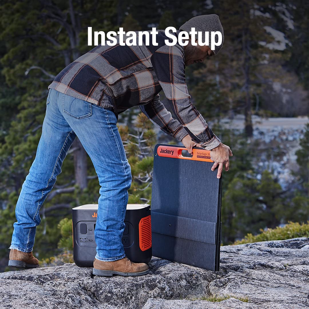 Jackery SolarSaga 200W Portable Solar Panel, Foldable Solar Panel, Off-Grid Power for Outdoor Adventures, Emergency