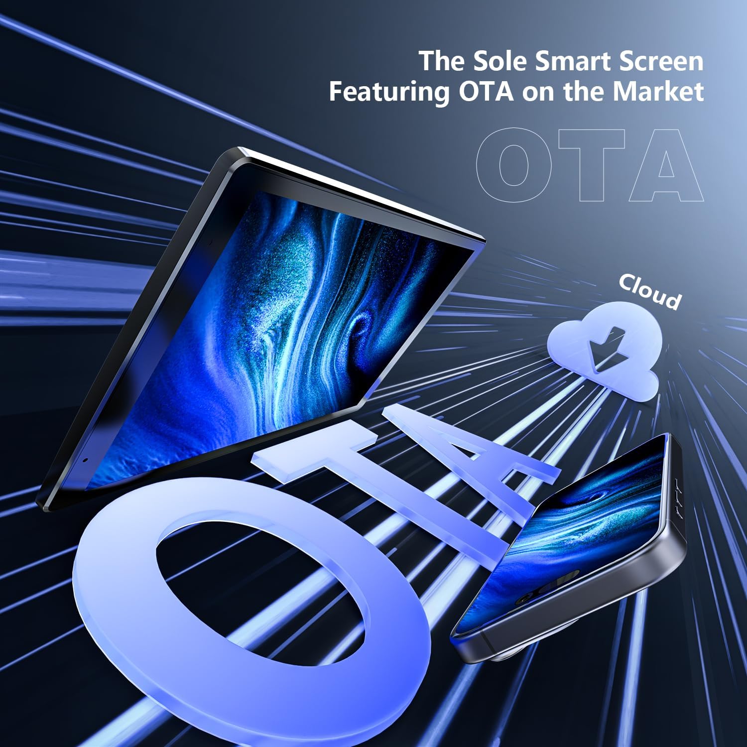 Krunia 8'' Portable Car Screen for Apple CarPlay & Android Auto, 1440x900 HD Display, Magnetic Mount, OTA Updates, Portrait and Landscape Modes, Backup Camera, Bluetooth, Voice Control, GPS Navigation