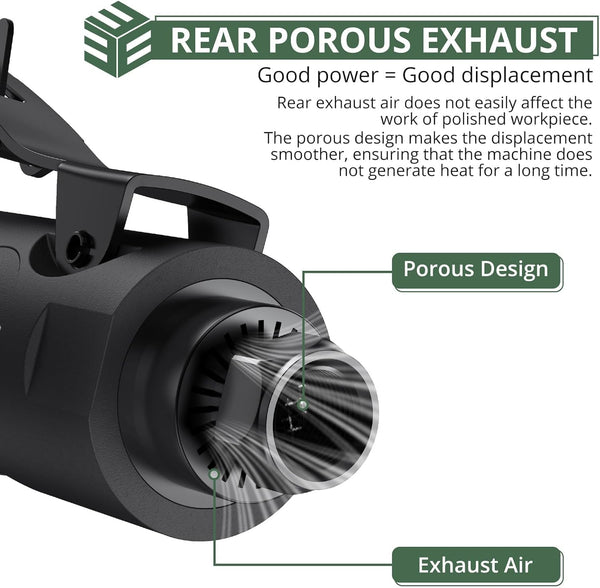 EYPINS Pneumatic Mini Air Die Grinder 1/4" & 1/8" - 25000RPM High-Speed Straight Grinding Tool with Safety Lock, Grinding Stones Kit for Metal, Wood, Plastic Polishing, Grinding & Rust Removal