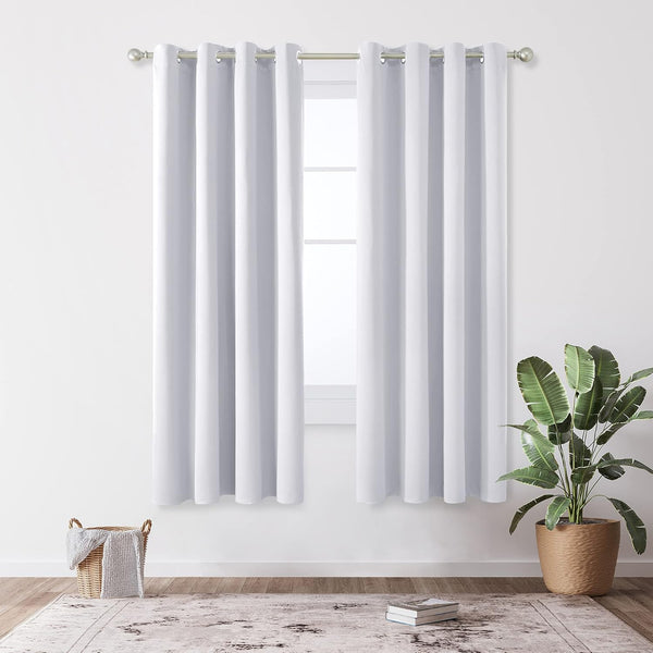 Deconovo Blackout Curtains Eyelet Super Soft Thermal Insulated Ring Top Blackout Curtains for Nursery 46 x 54 Drop Inch Dark Grey 2 Panels