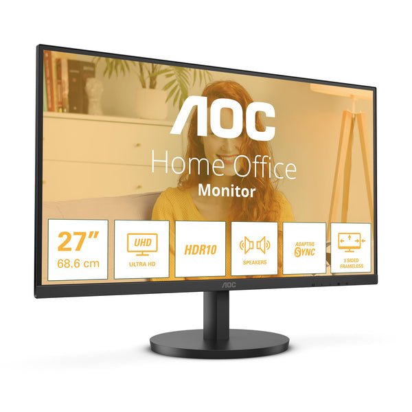 AOC 27B3CA2 - 27 Inch FHD Monitor, 100Hz, IPS, Speakers, USB-C Connectivity, FlickerFree, Adaptive Sync, LowBlue (1920 x 1080, 250 cd/m2, HDMI 1.4 / USB-C 65W Power delivery)