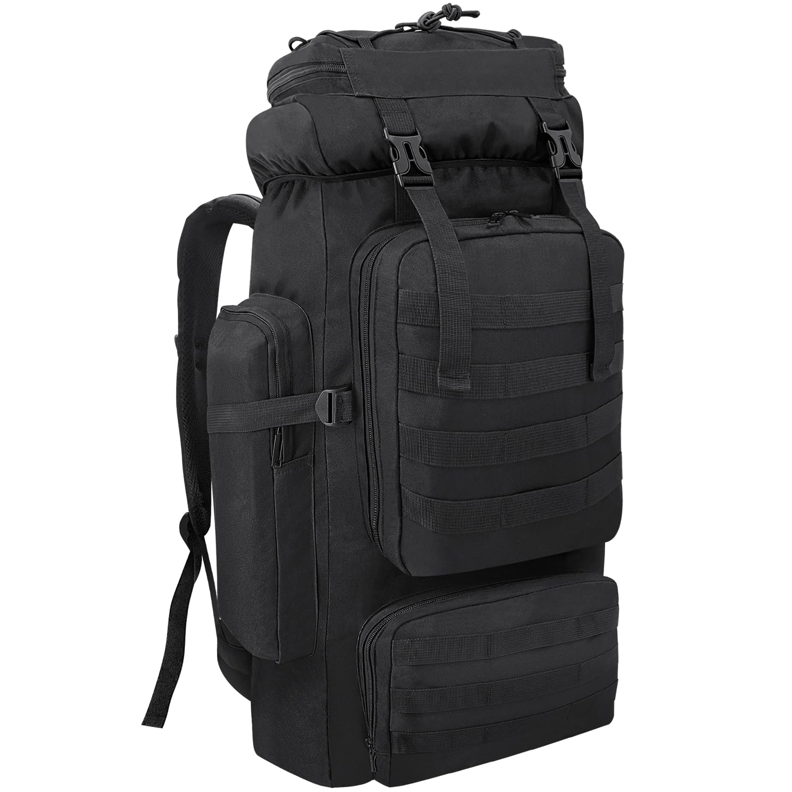 Ogetok 80L Hiking Backpack Camping Rucksack, 80 liters Large Capacity Outdoor Knapsack Travel Climbing Mountaineering Carry On Backpack Bag, Trekking Backpacking for Men Women, Black