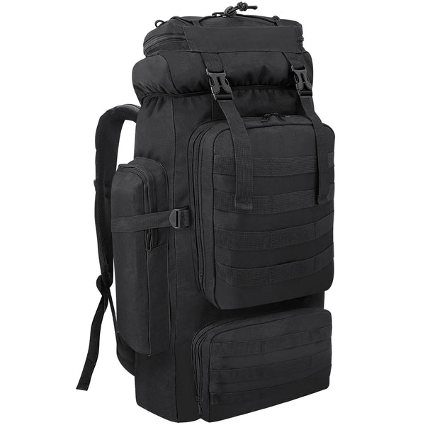 Ogetok 80L Hiking Backpack Camping Rucksack, 80 liters Large Capacity Outdoor Knapsack Travel Climbing Mountaineering Carry On Backpack Bag, Trekking Backpacking for Men Women, Black