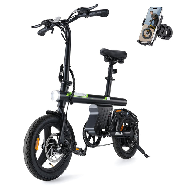 Finbike U1 Electric Bike for Adult/Teens,14" Folding Electric Bicycle with LCD Display,25KM/H & 45KM Range,4H Fast Charge,4 Riding Modes,Rear Shock Absorber,120KG Capacity,Compact Foldable Ebike
