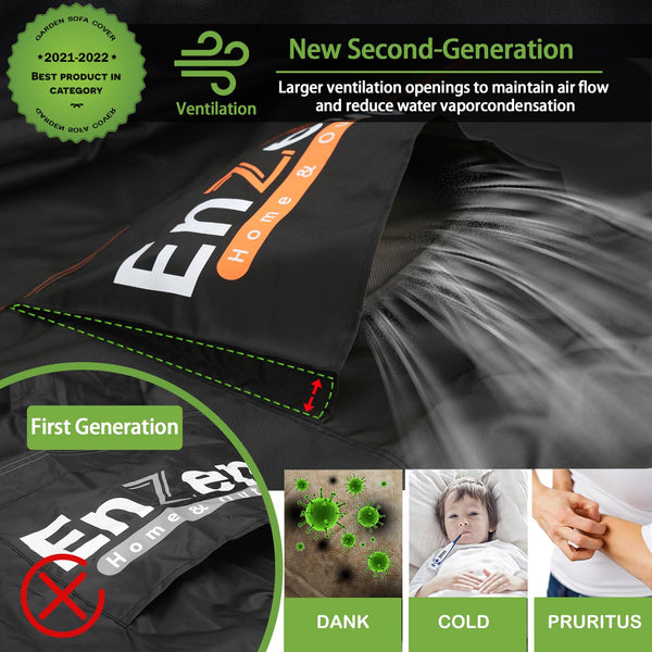 Enzeno Outdoor Garden Furniture Set Covers Waterproof,242x182x100cm Tear Resistant Oxford Fabric Furniture Covers for Outside,Large Patio Set Cover, Garden Table Cover,Windproof, Anti-UV,Rectangular