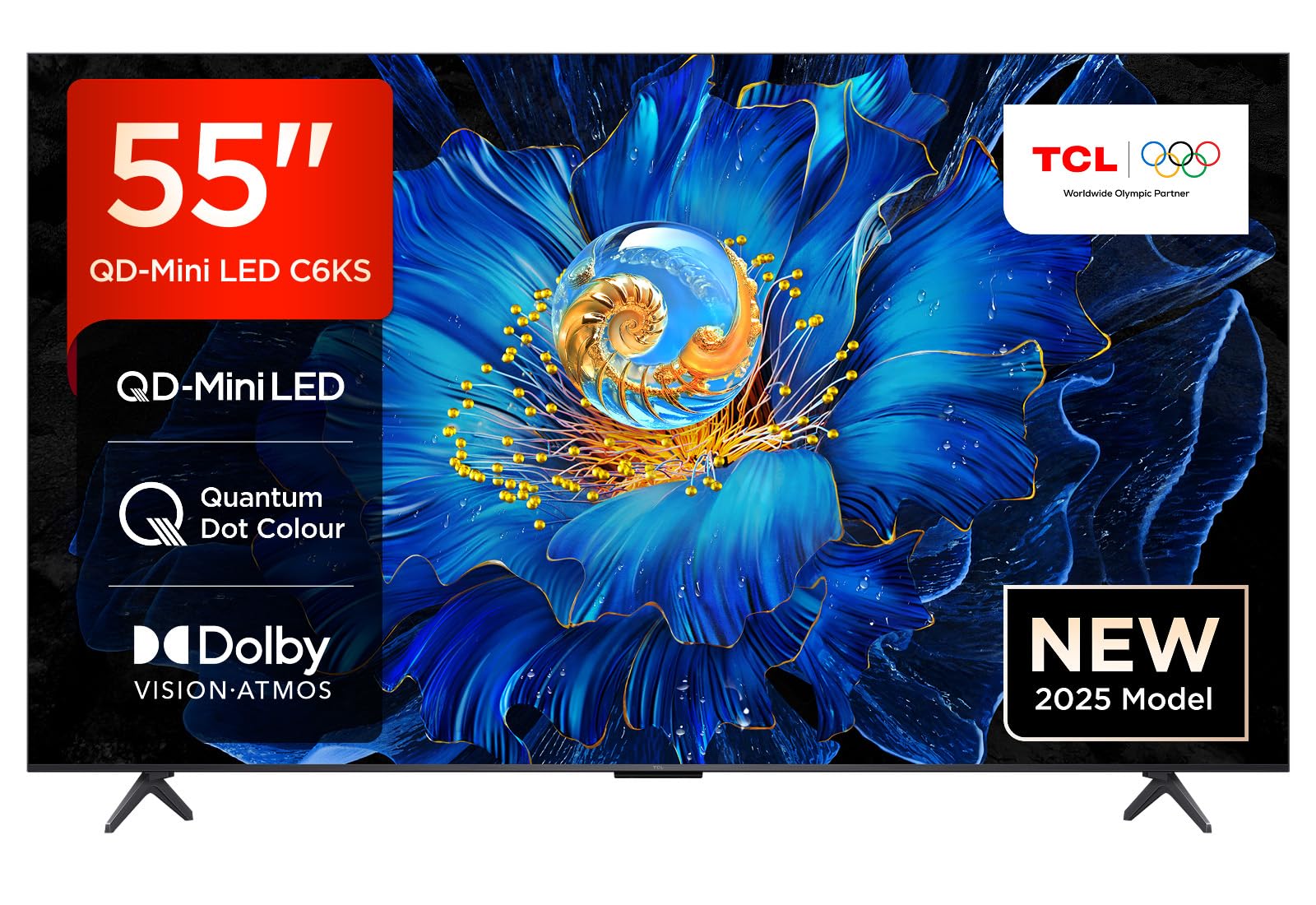 TCL 75Q6C-UK QD-Mini LED TV, 4K HDR Premium 1000nits, Smart TV Powered by Google TV (Dolby Vision IQ & Atmos, Onkyo 2.1 Sound System, 144Hz Motion Clarity Pro, 2025 New Model)