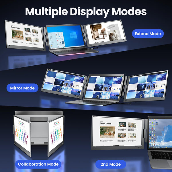 KPKUE 15.6" Laptop Screen Extender Monitor, 1080P FHD IPS Dual Portable Monitor for Laptop, Compatible with 12" -16" Laptops, Plug and Play (Windows only) X90E